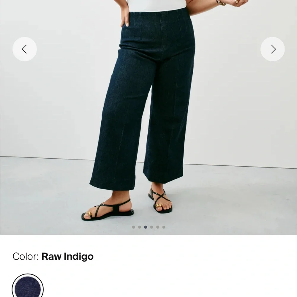 NWT Spanx Zero Waistband Cropped Women's Wide-Legged Jeans in Raw Indigo - 1X - Picture 3 of 6